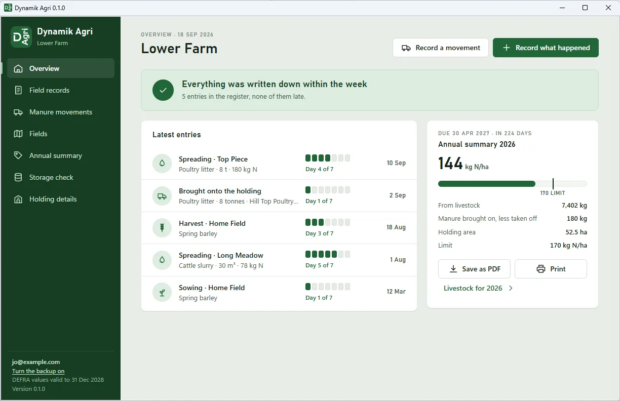 Dynamik Agri on a Windows PC